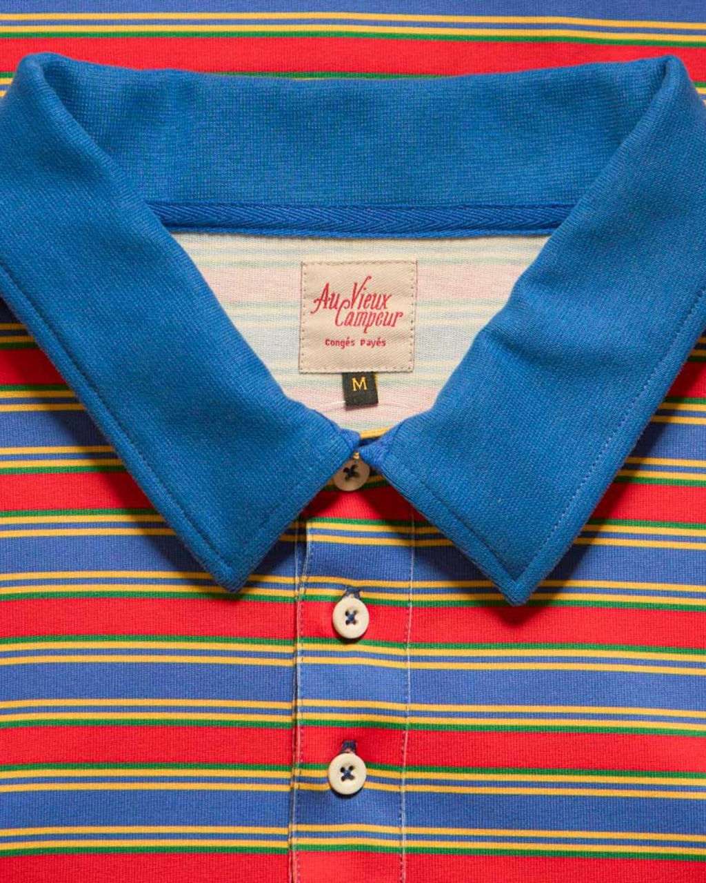 Au Vieux Campeur - Congés Payés - Roger Striped Polo - Green Red & Blue