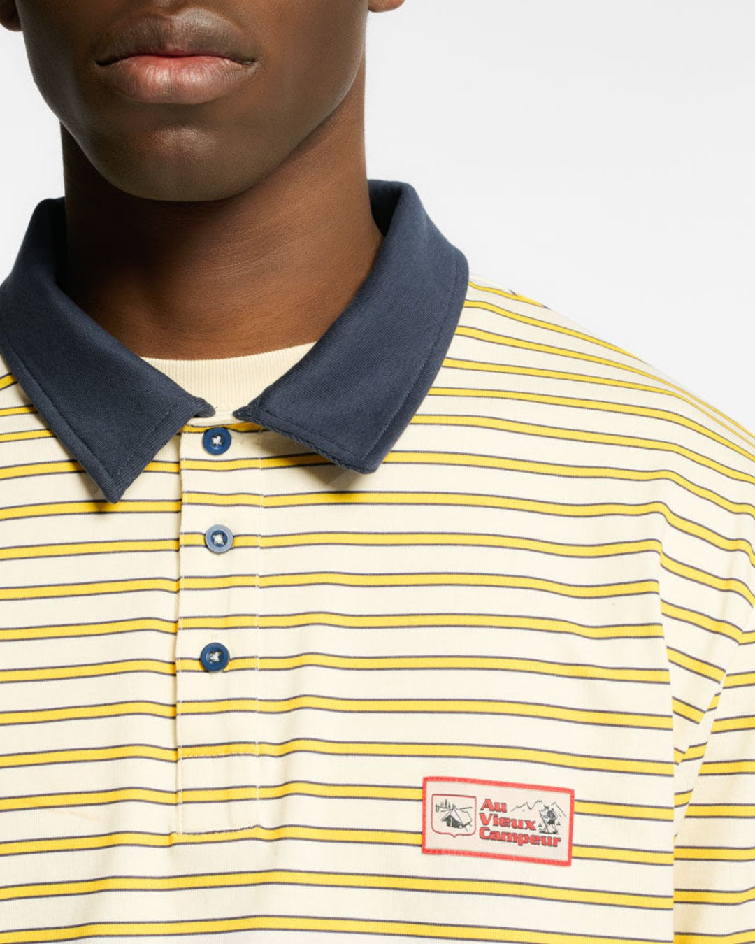 Au Vieux Campeur - Congés Payés - Roger Striped Polo - Blue Yellow & White