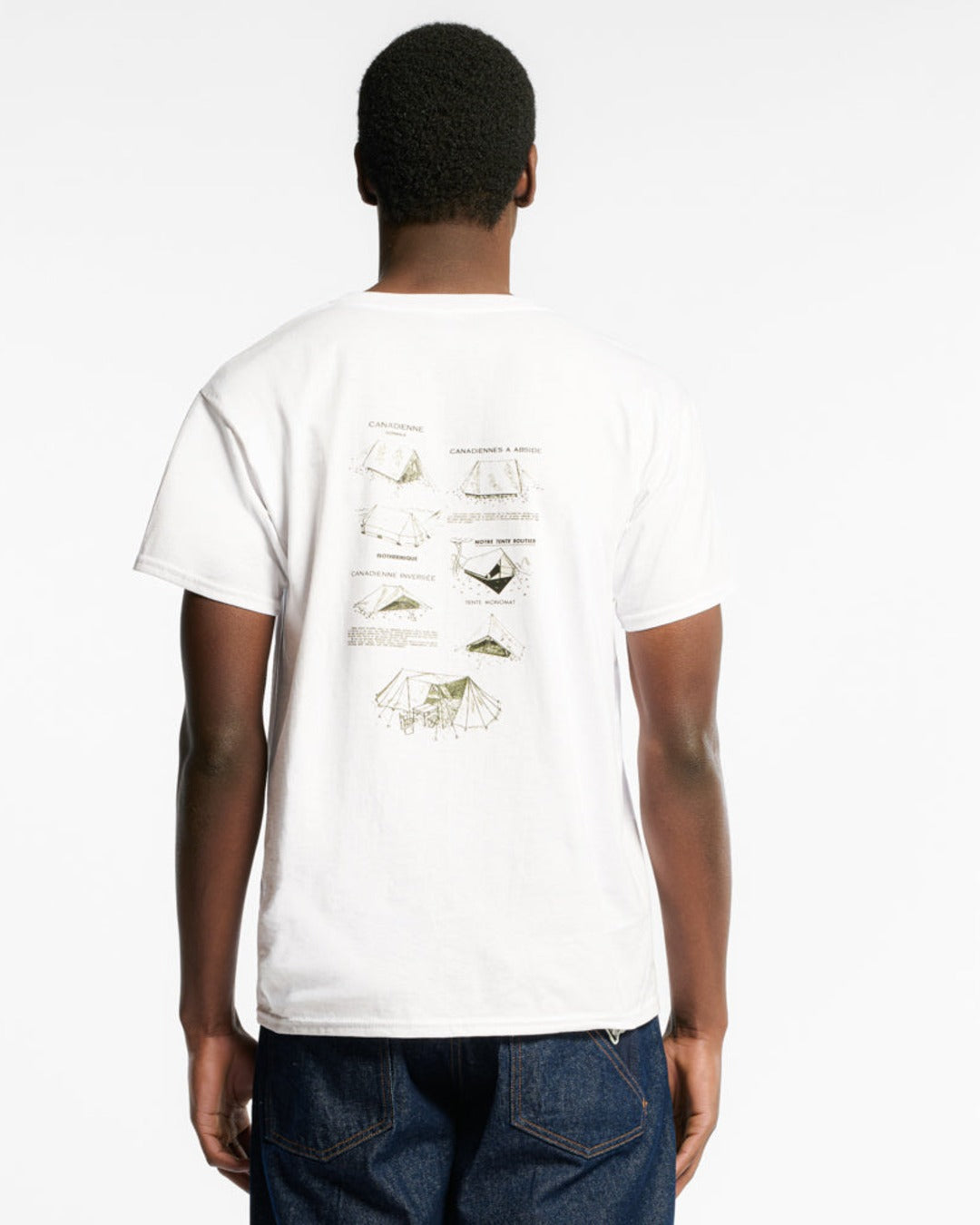 Au Vieux Campeur - Congés Payés - Short Sleeve T-shirt Tents - White