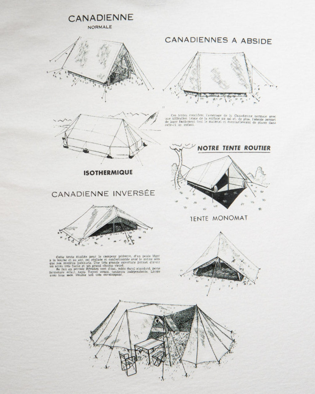 Au Vieux Campeur - Congés Payés - Short Sleeve T-shirt Tents - White