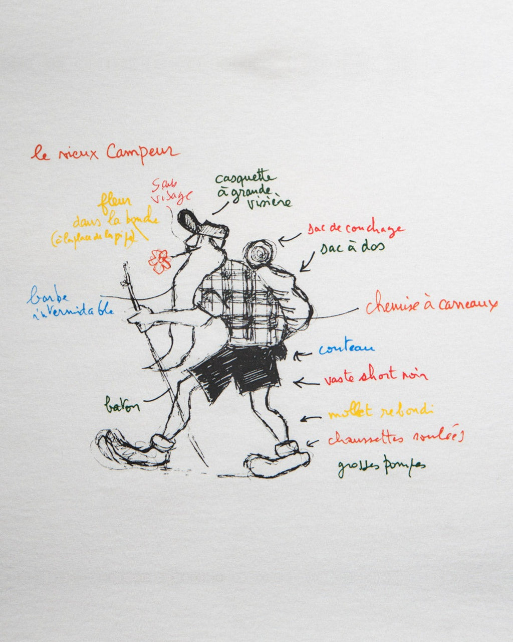Au Vieux Campeur - Congés Payés - Le Vieux Randonneur Short Sleeve T-shirt - White