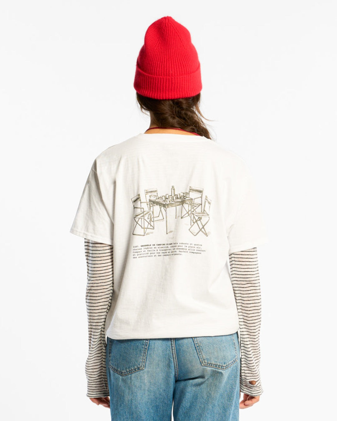 Au Vieux Campeur - Congés Payés - T-Shirt Manches Courtes Chaise De Camping - Blanc