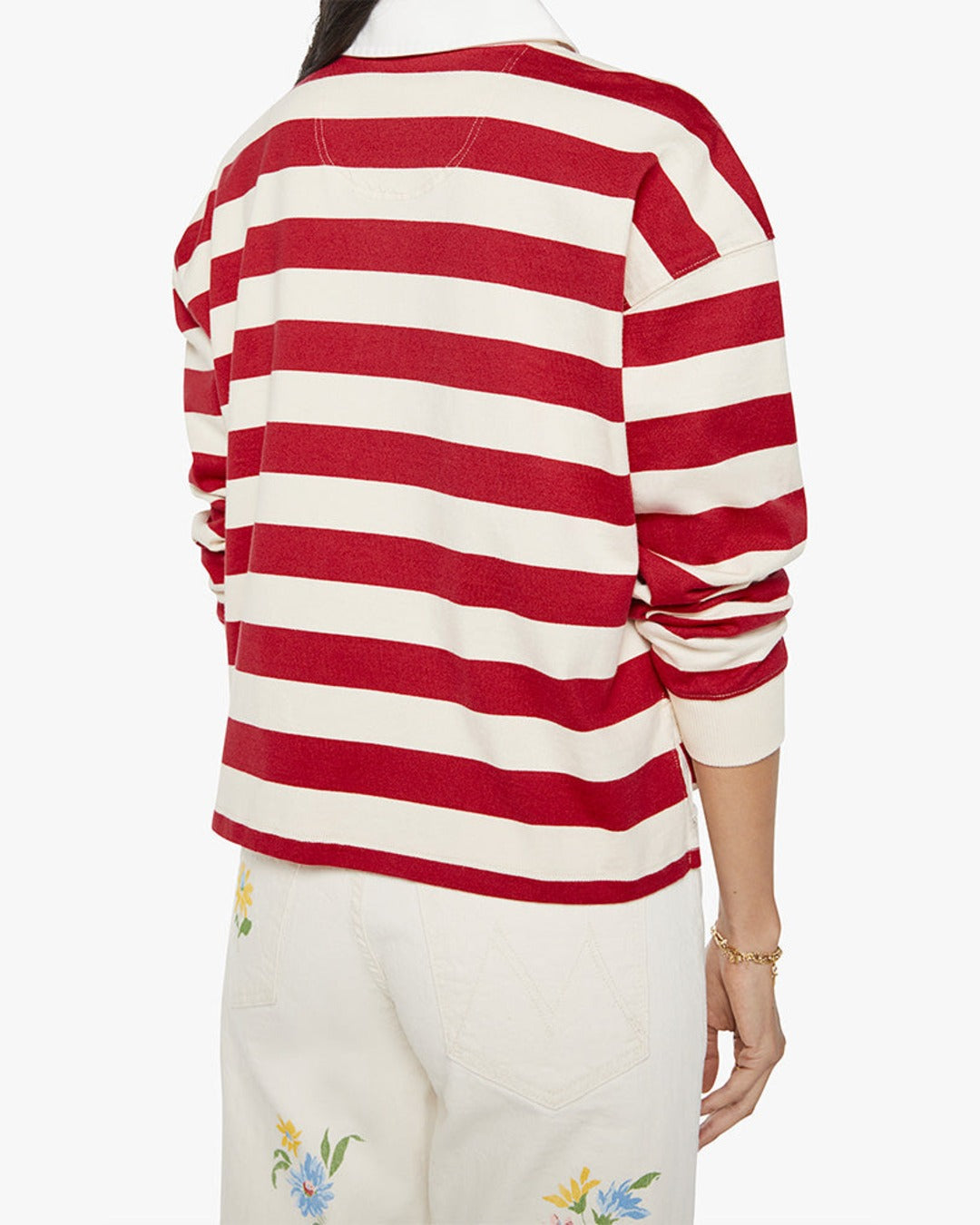 Merci x Mother - Mother x Merci - The Boxy Match Striped Polo - Red