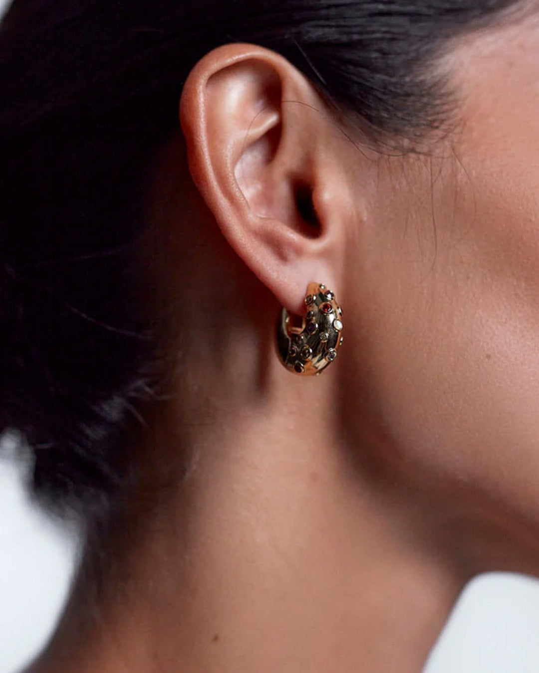 Anni Lu - Boucles D'Oreilles Crystal Bay Hoop - Doré