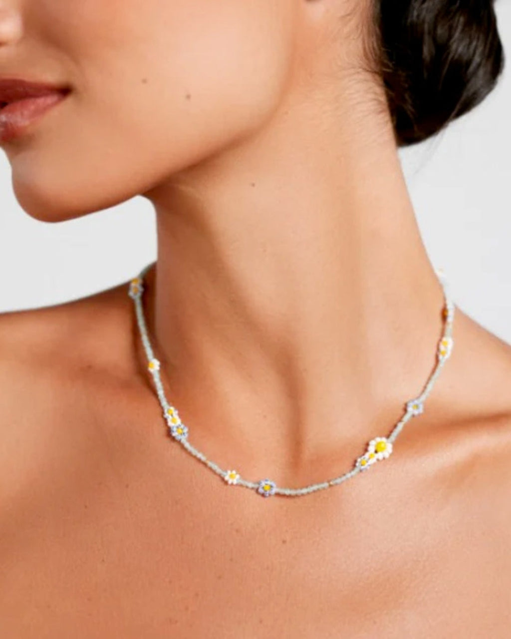 Anni Lu - Bluebell Bloom Necklace - Soft Blue