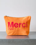 Merci - Pochette En Coton - Abricot & Framboise
