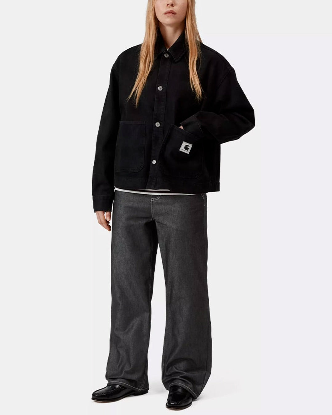 Carhartt WIP - Pantalon W Simple Melbourne - Noir Rigide
