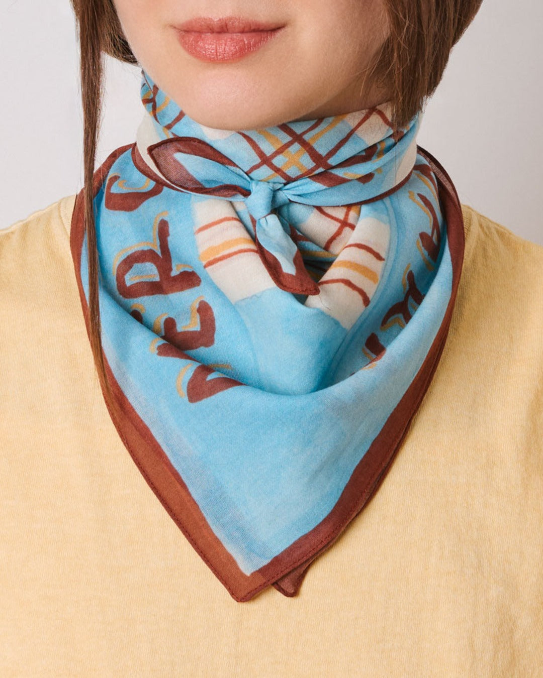Merci - Bandana Ars Vivendi Virtus Est - Bleu Jaune Marron