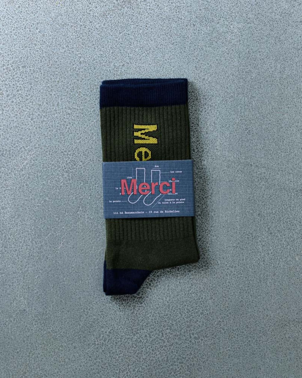 Merci - Chaussettes Scrappy - Kaki Marine