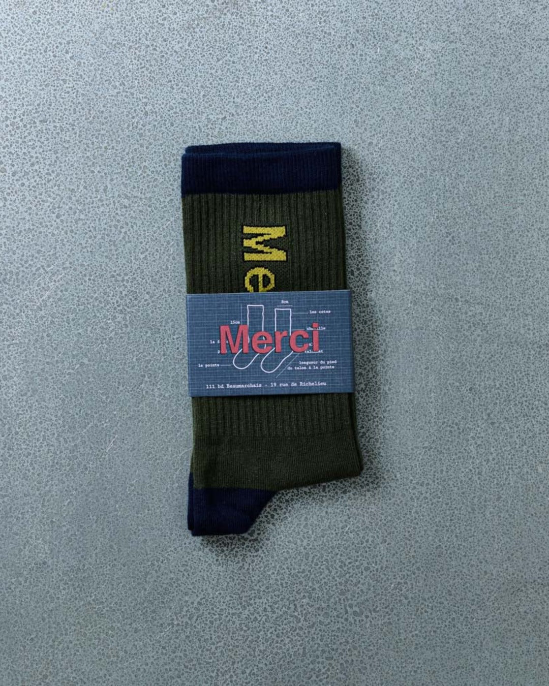 Merci - Chaussettes Scrappy - Kaki Marine