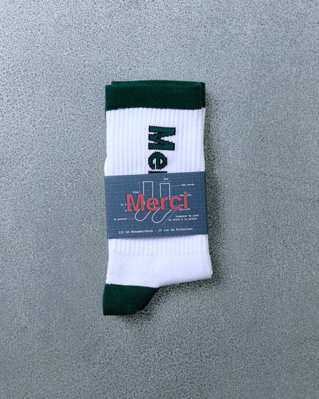Merci - Scrappy Socks - White Green