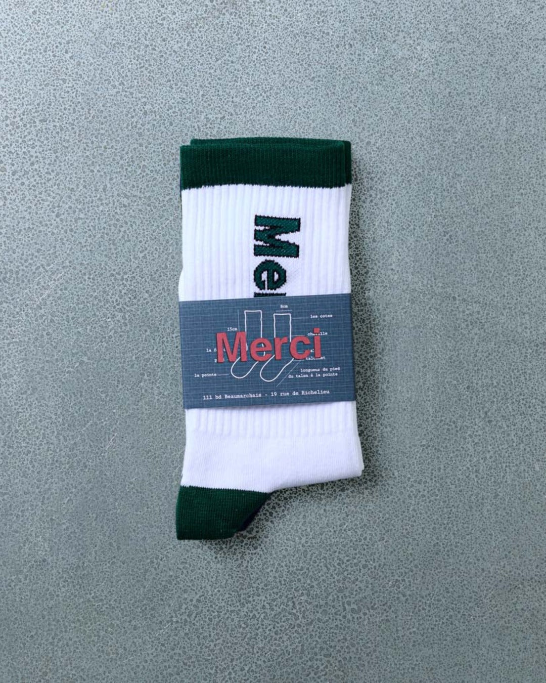 Merci - Chaussettes Scrappy - Blanc Vert