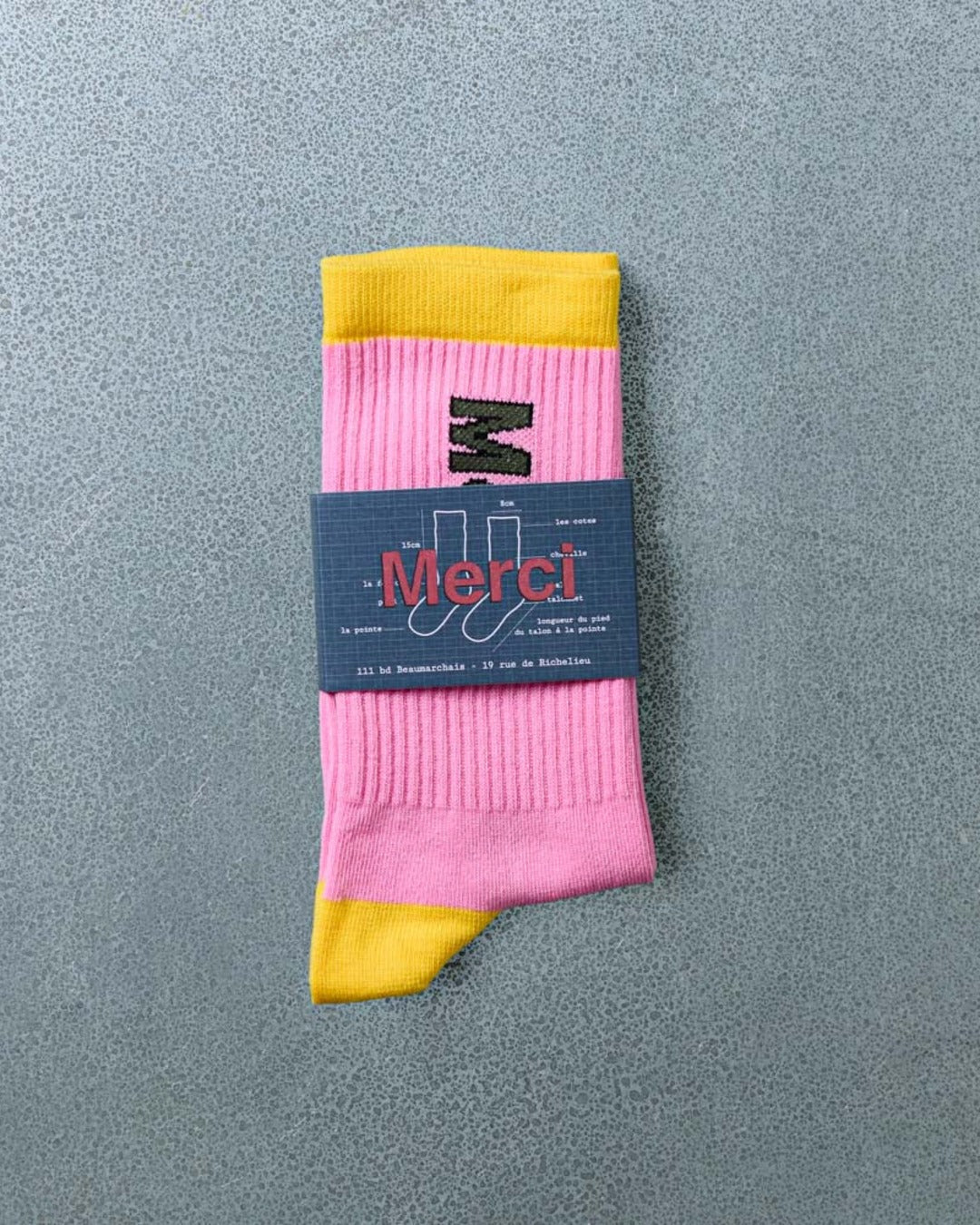 Merci - Chaussettes Scrappy - Rose Jaune