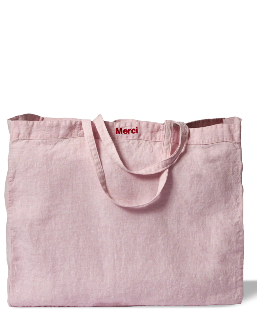 Merci - Cabas En Lin Lavé - Rose Granité