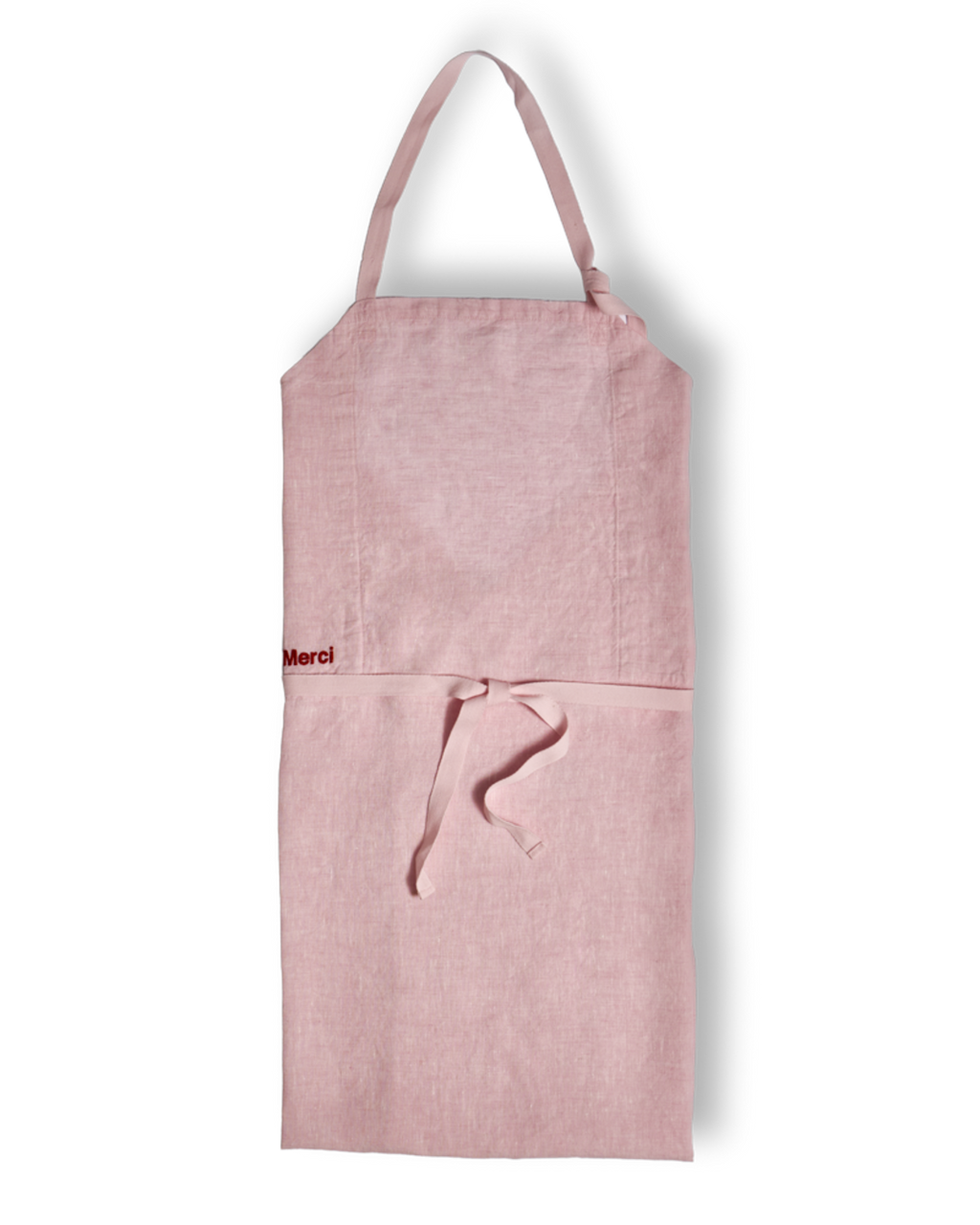 Merci - Washed linen apron - Granita Pink