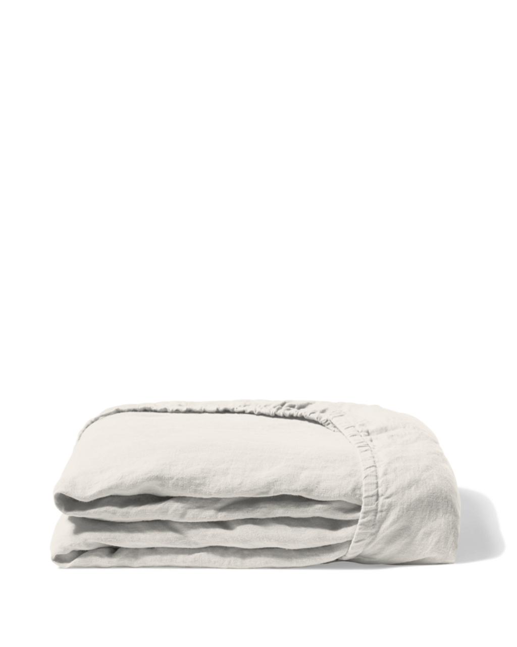Merci - Washed linen fitted sheet - Seashell White