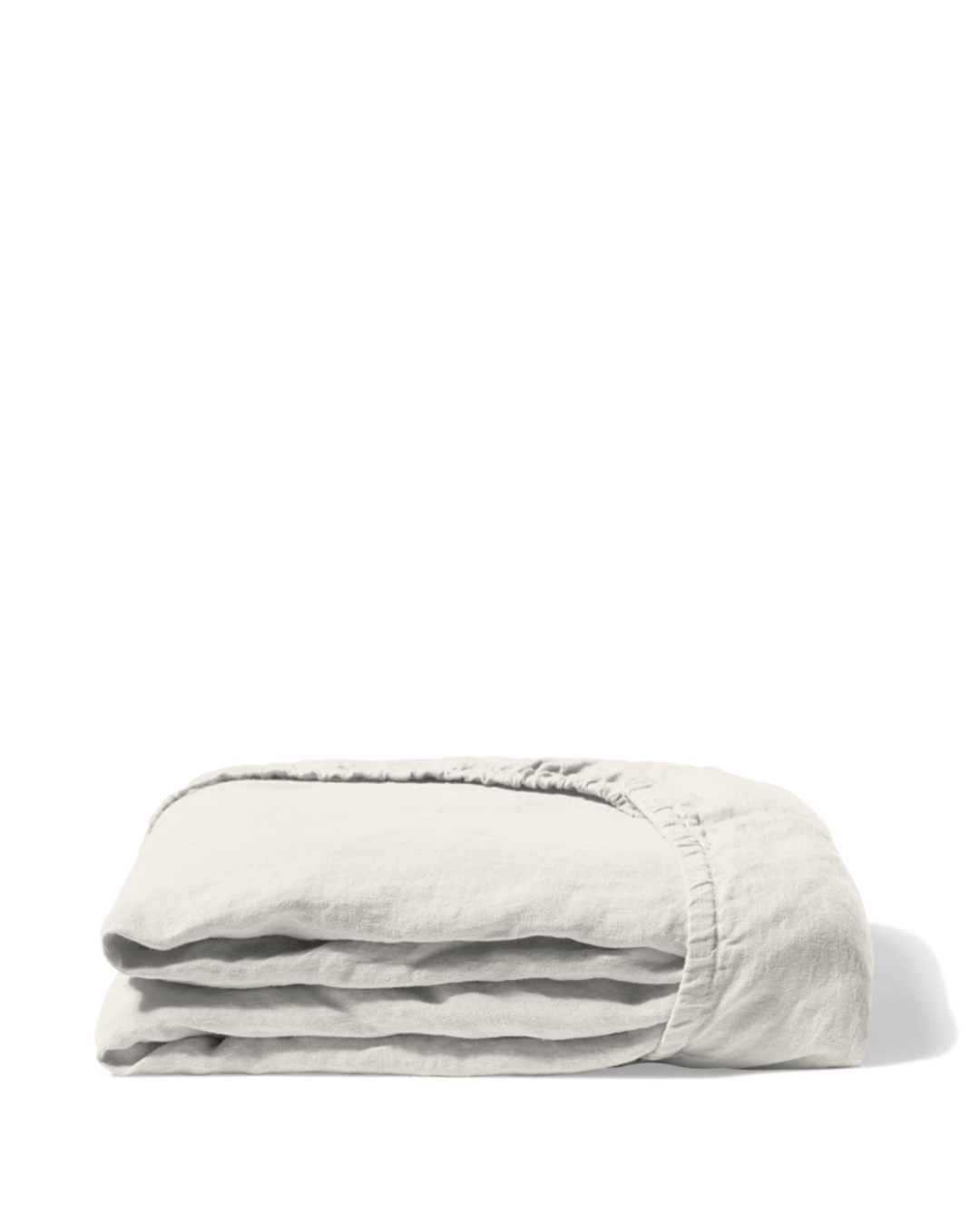 Merci - Washed linen fitted sheet - Seashell White