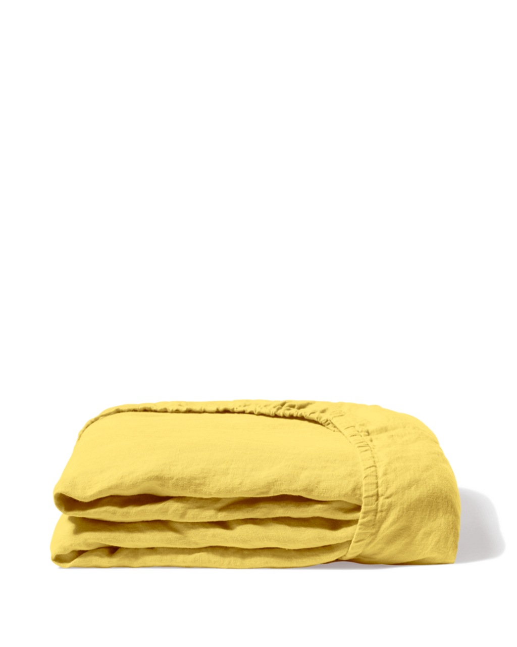 Merci - Washed linen fitted sheet - Lemonade Yellow