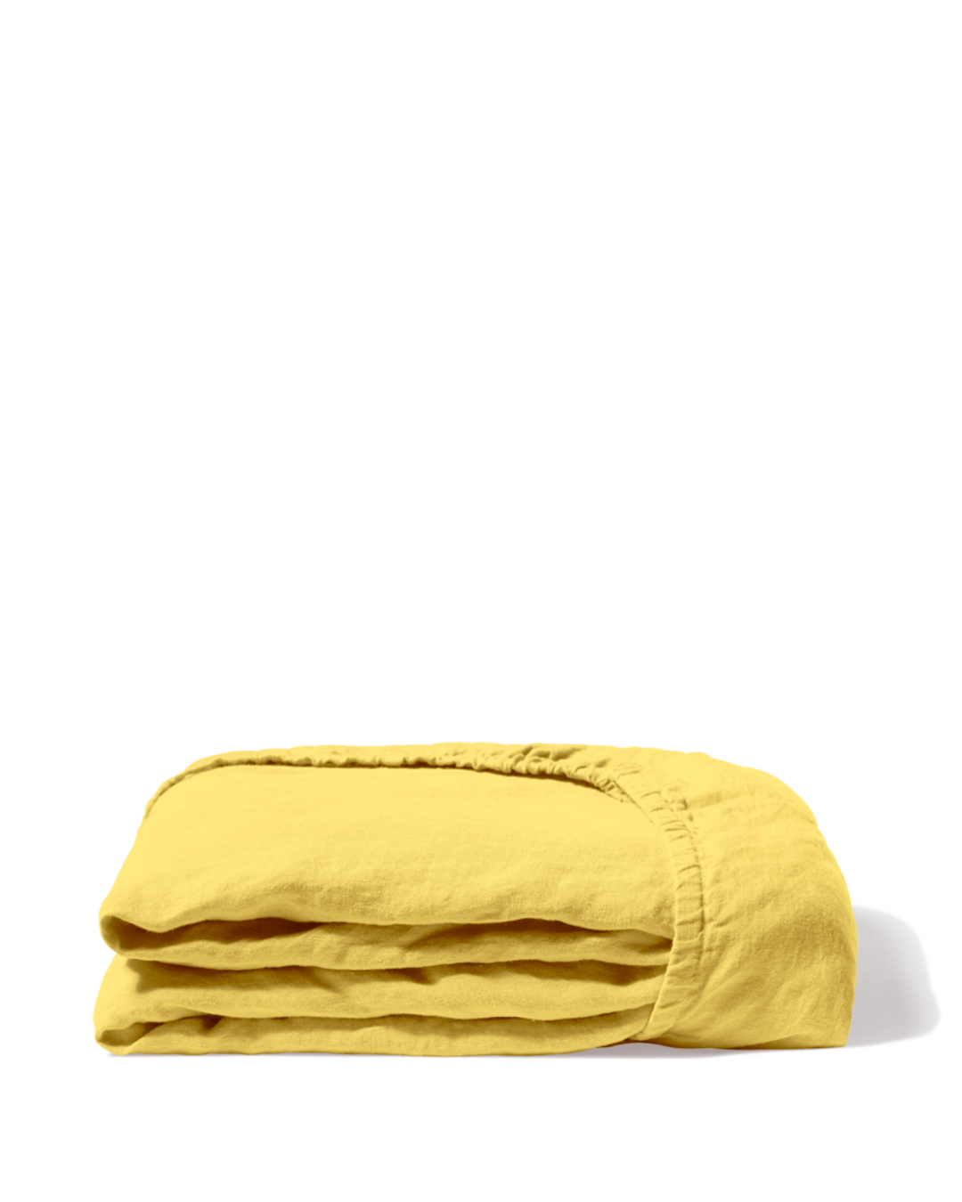 Merci - Washed linen fitted sheet - Lemonade Yellow