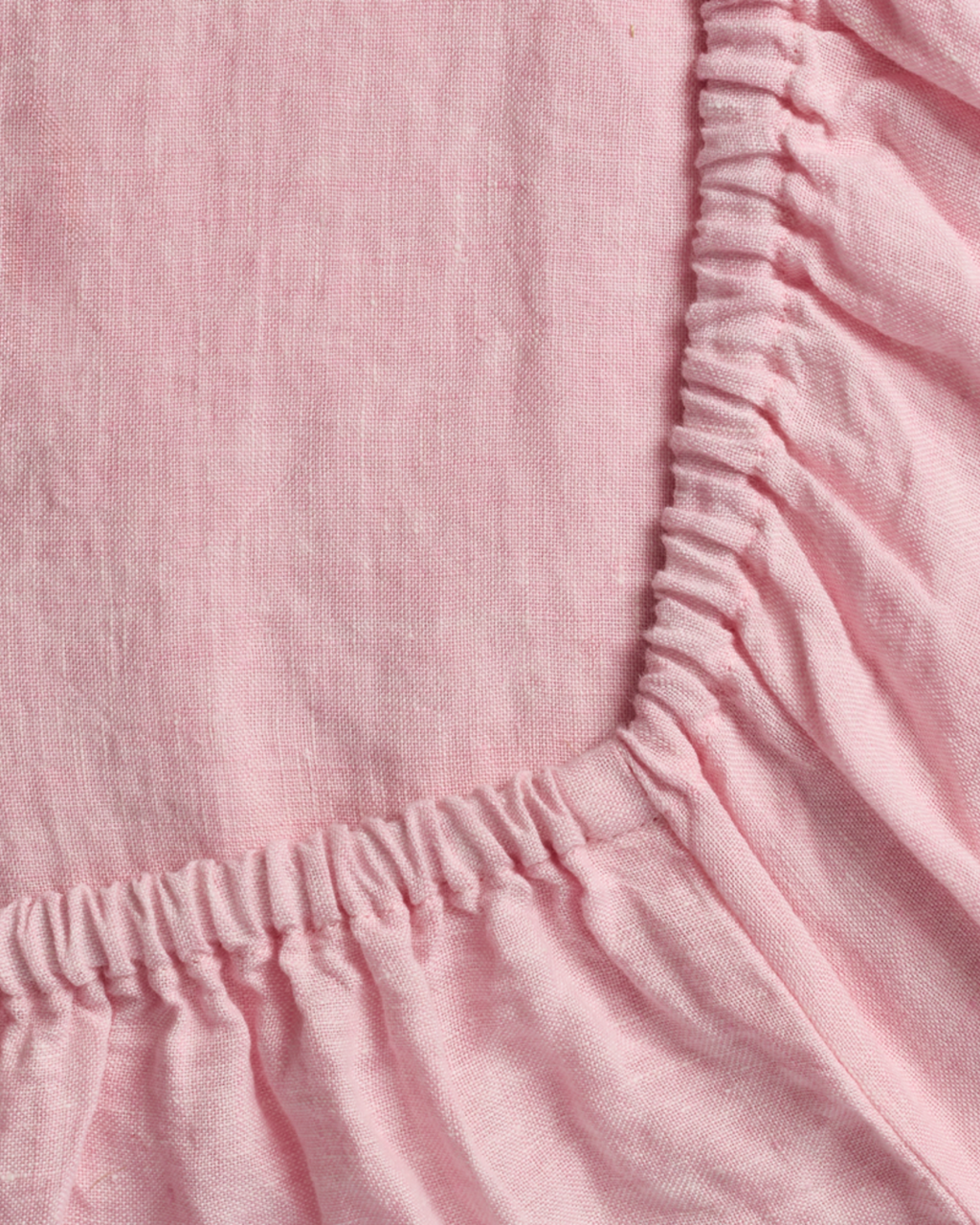 Merci - Washed linen fitted sheet - Granita Pink