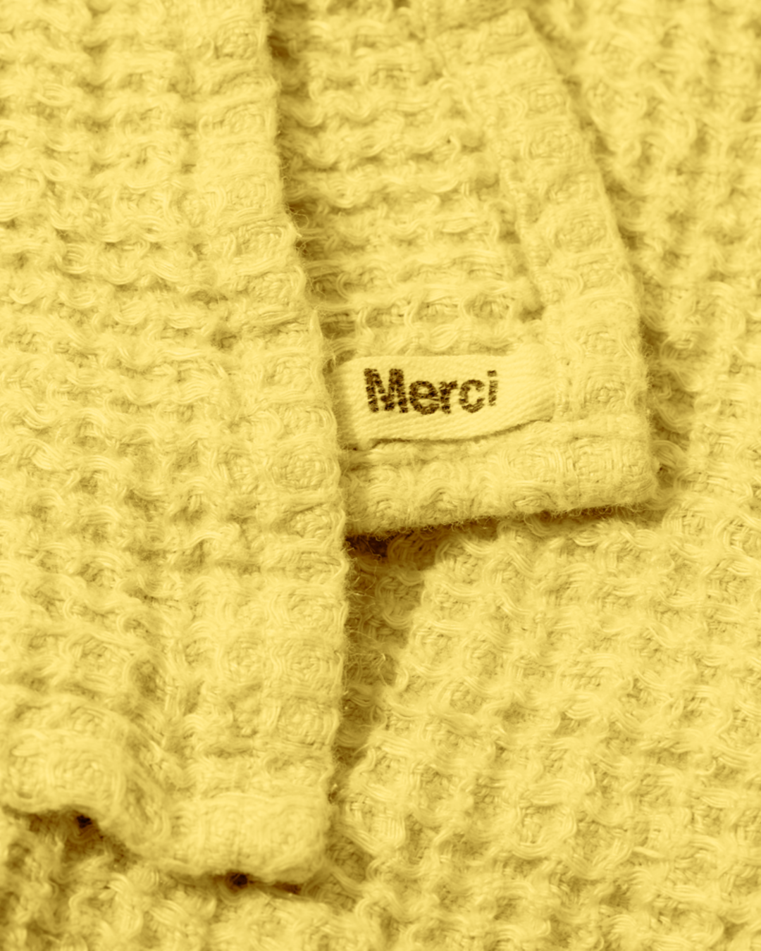 Merci - Linen bath towel - Waffle - Lemonade Yellow