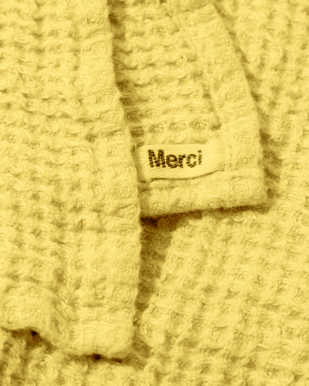 Merci - Linen bath towel - Waffle - Lemonade Yellow