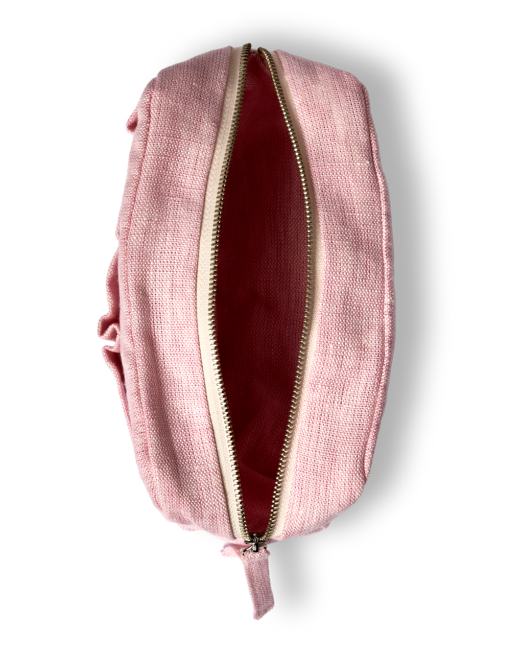 Merci - Washed linen pencil case - Granita Pink