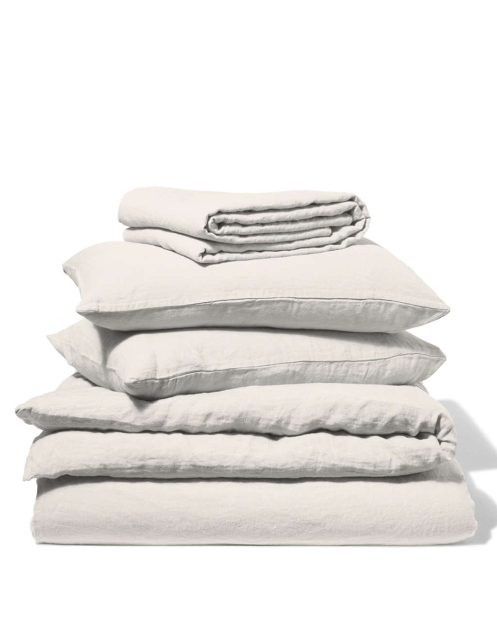 Merci - Washed linen flat sheet - Seashell White