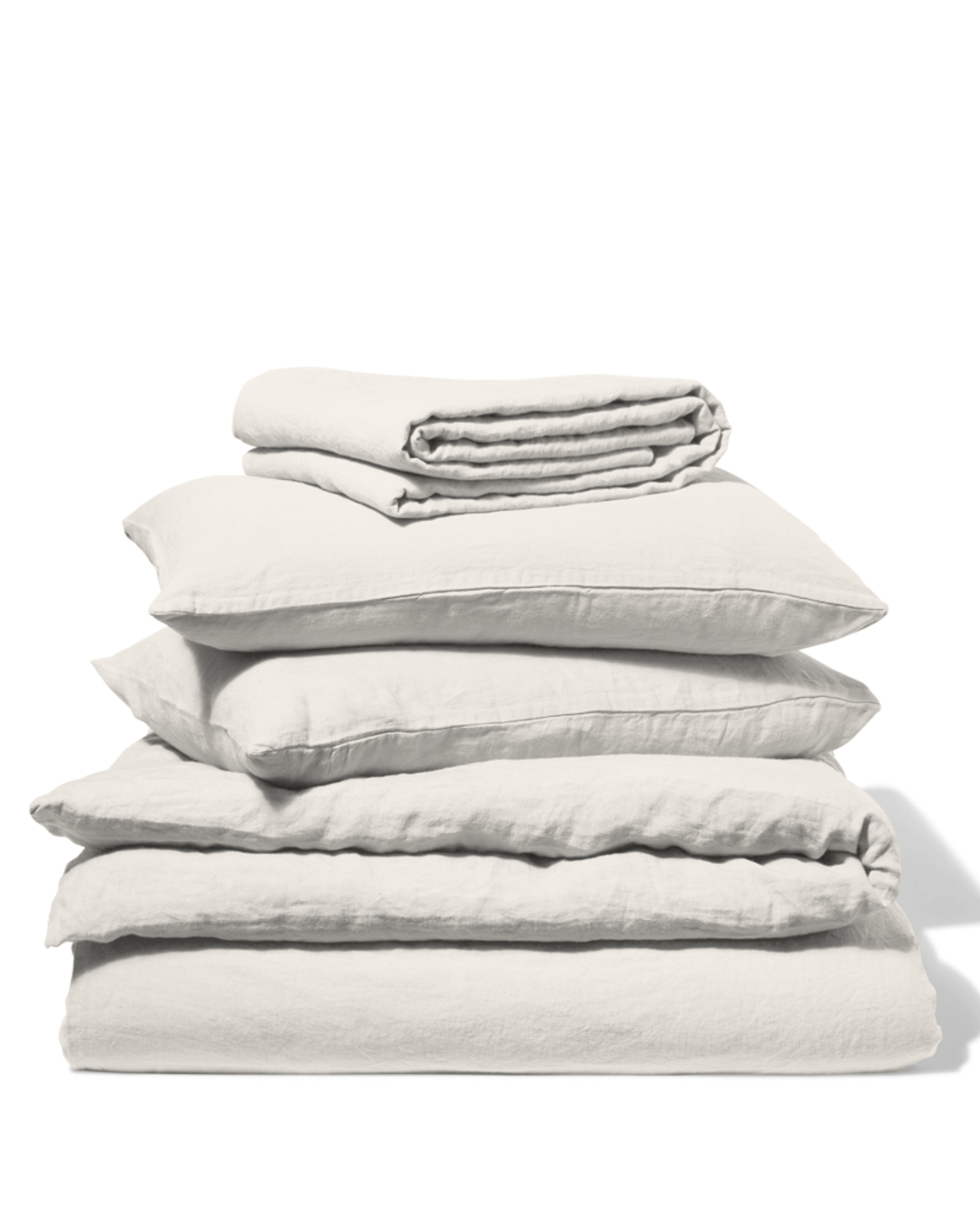 Merci - Washed linen flat sheet - Seashell White