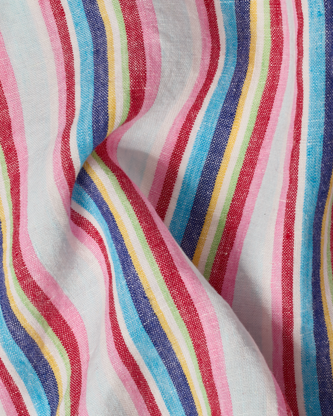 Merci - Washed linen flat sheet - Parasol Stripes