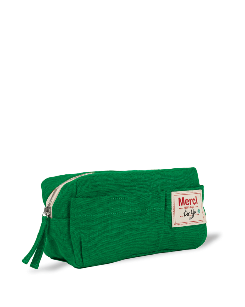 Merci - Washed linen pencil case - Vegetable Green