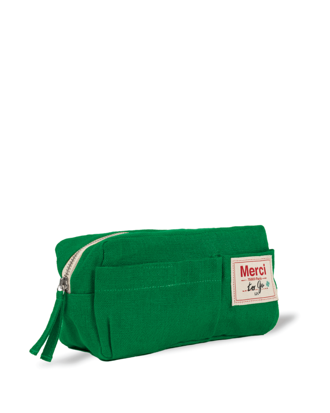 Merci - Washed linen pencil case - Vegetable Green