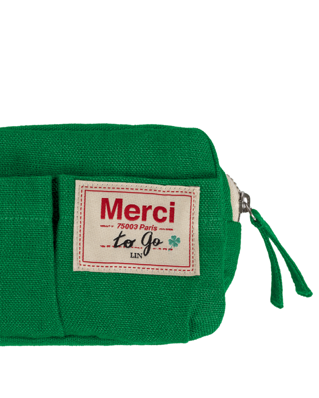 Merci - Washed linen pencil case - Vegetable Green
