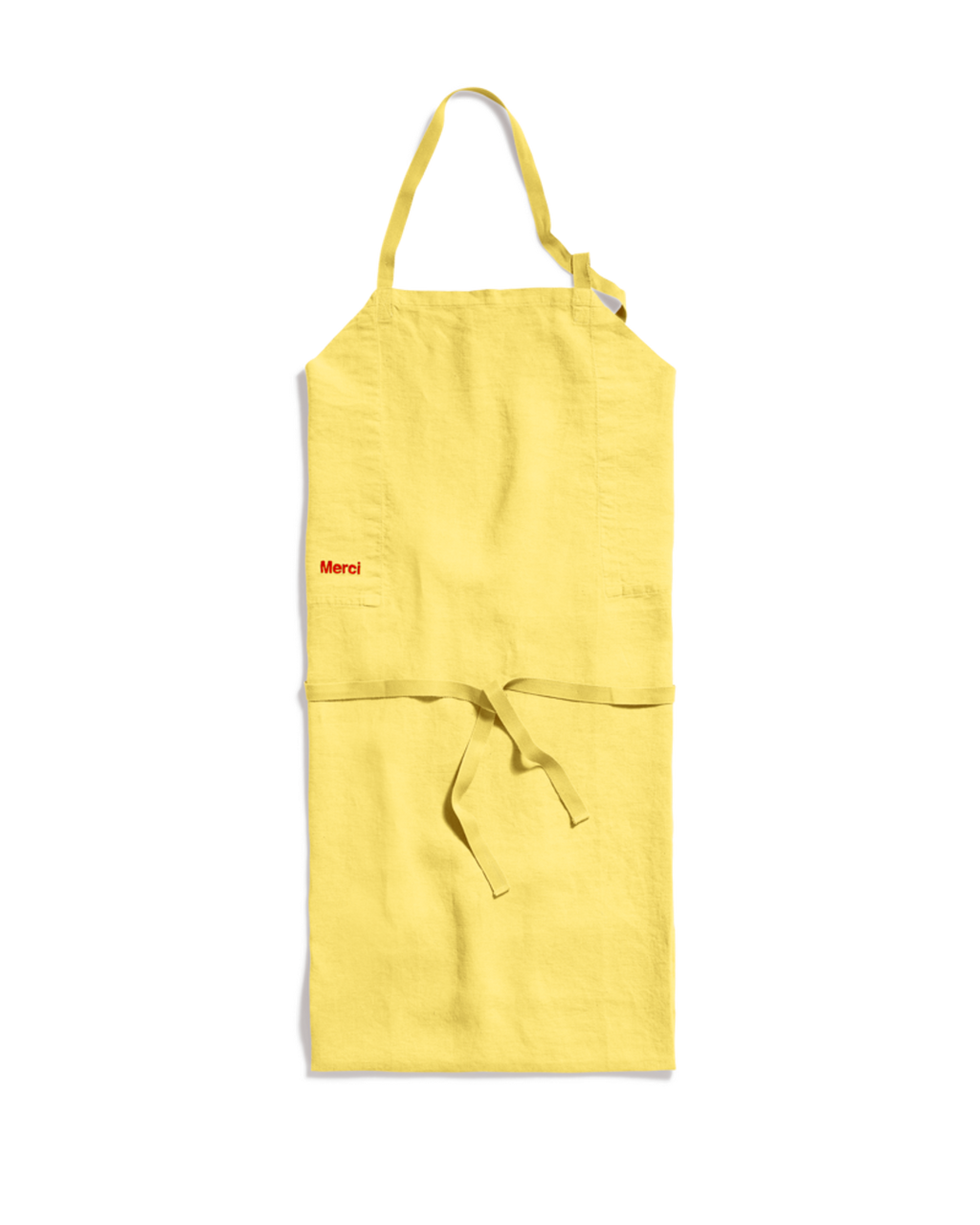 Merci - Washed linen apron - Lemonade Yellow