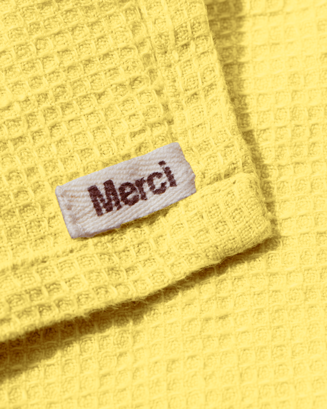 Merci - Linen guest towel - Honeycomb - Lemonade Yellow
