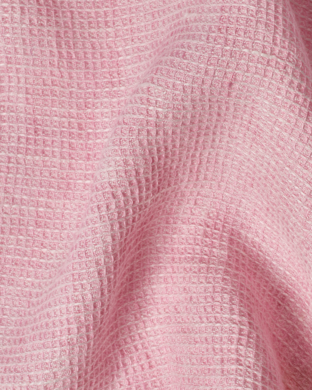 Merci - Linen bath towel - Honeycomb - Granite Pink Stripe