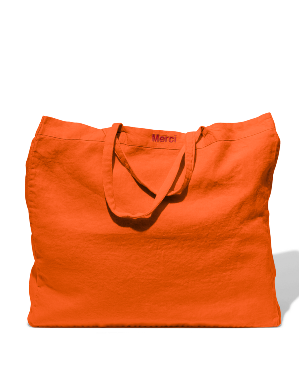 Merci - Cabas En Lin Lavé - Orange Zeste