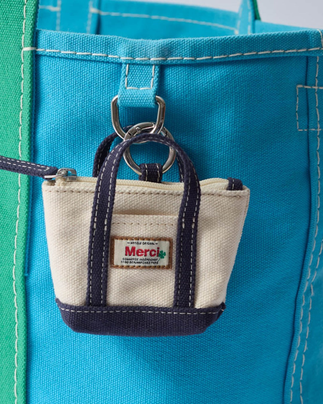 Merci - Cabas Candide - Bleu & Menthe