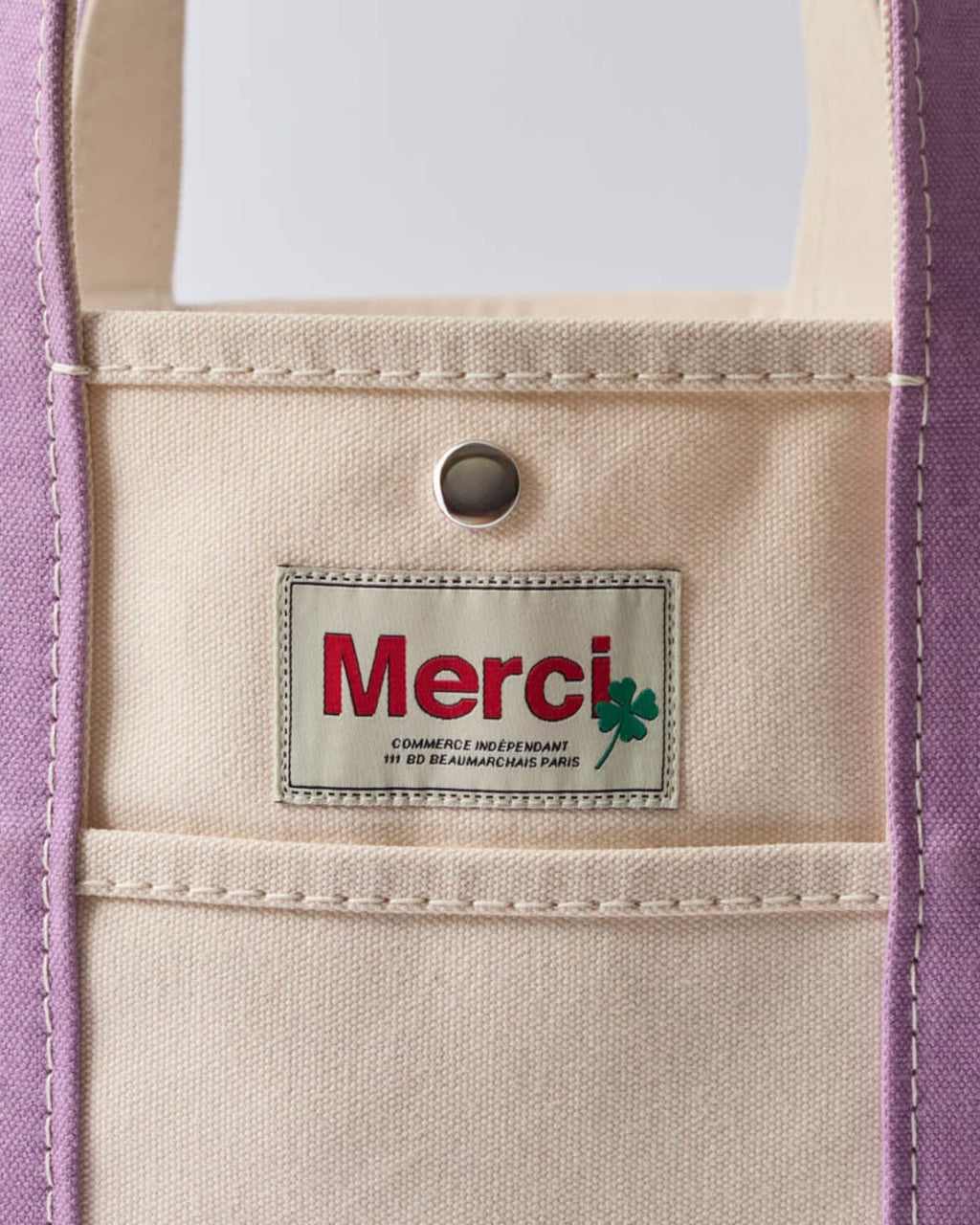 Merci - Cabas Candide - Ecru & Lila & Rouge