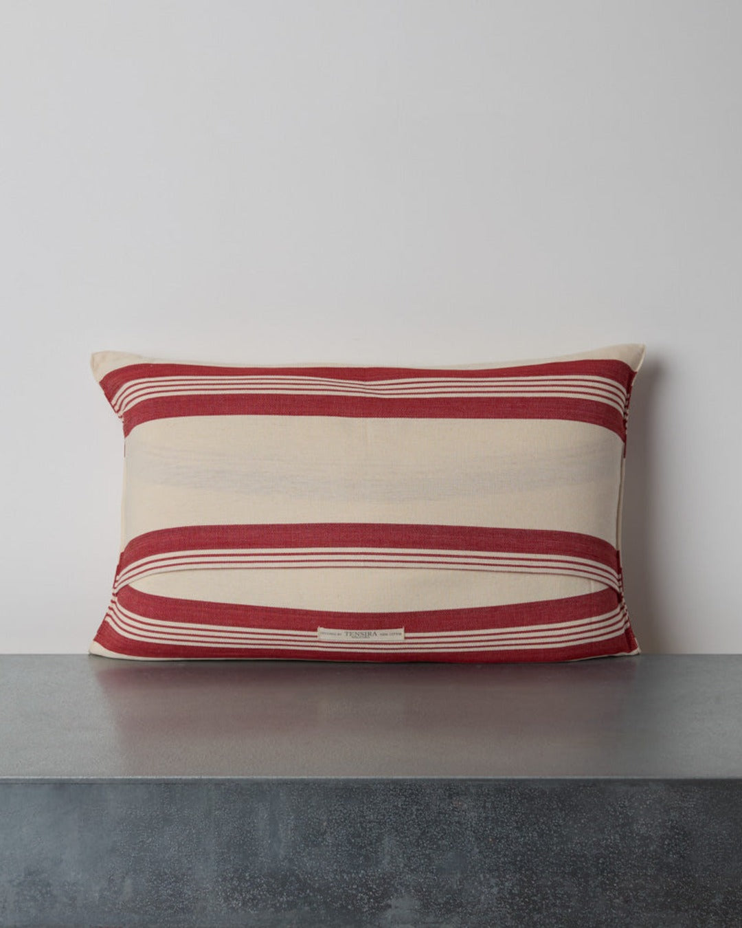 Tensira - Coussin En Coton - Rayures Rouges