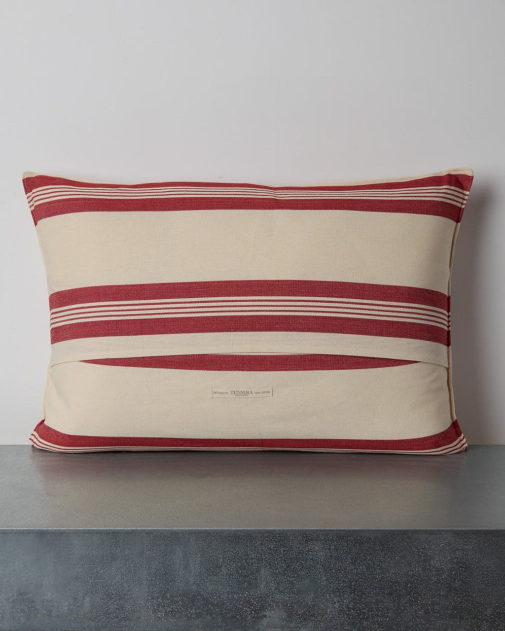 Tensira - Coussin En Coton - Rayures Rouges