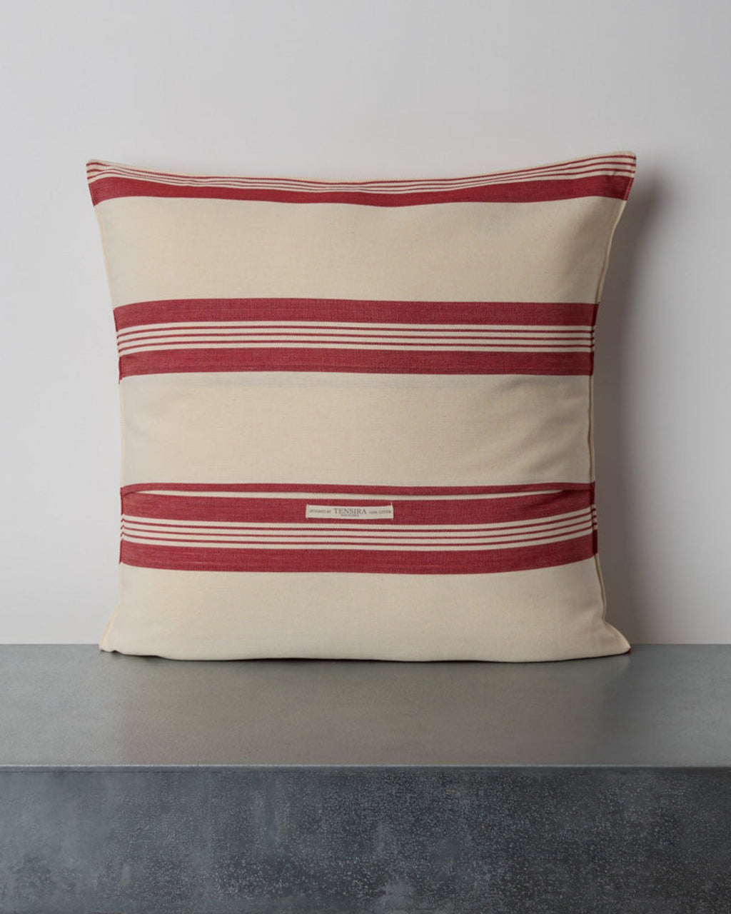 Tensira - Coussin En Coton - Rayures Rouges