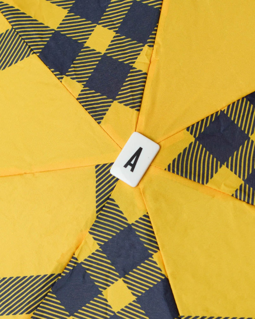 Anatole - Petit Parapluie Bois - Tartan Jaune
