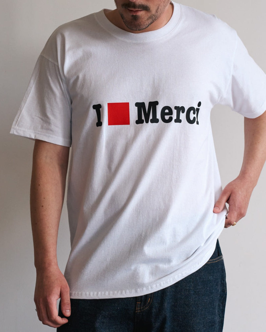 Merci - T-Shirt Mc I Love Merci - Blanc