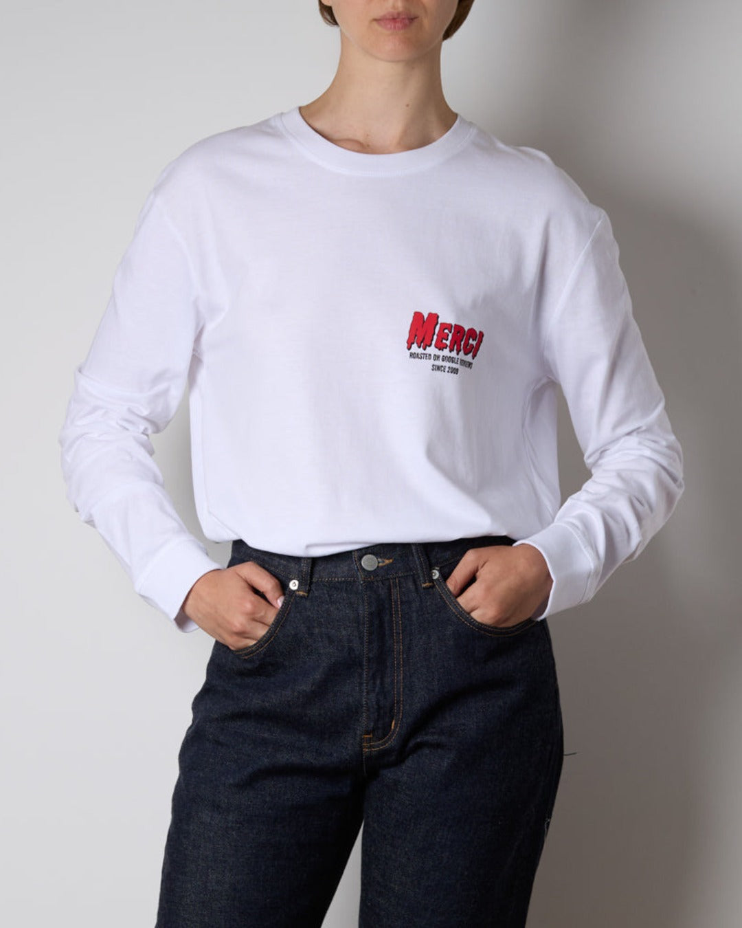Merci - T-Shirt Ml Roasted - Blanc