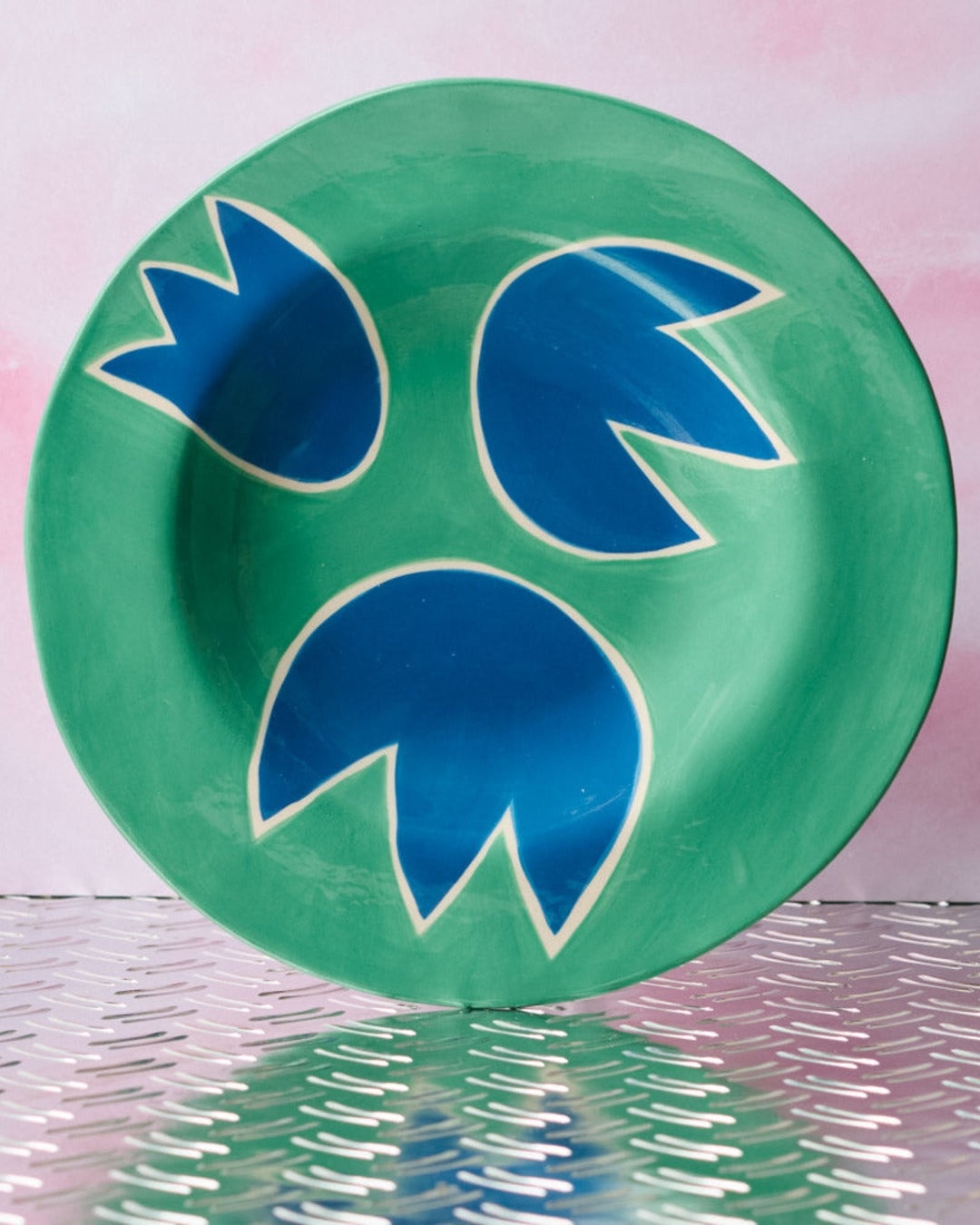 Laetitia Rouget - Green Plate - Blue Tulip