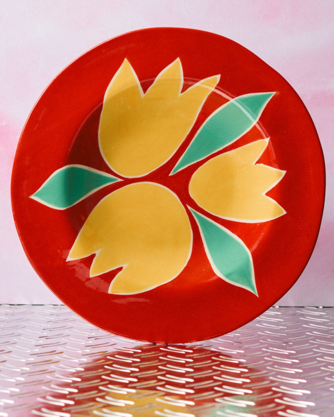 Laetitia Rouget - Red Plate - Yellow Tulip