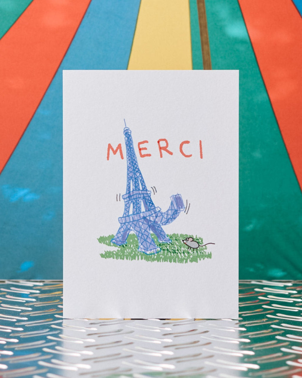 Merci x Shia Mcshia - Carte Postale Tour Eiffel Et Souris