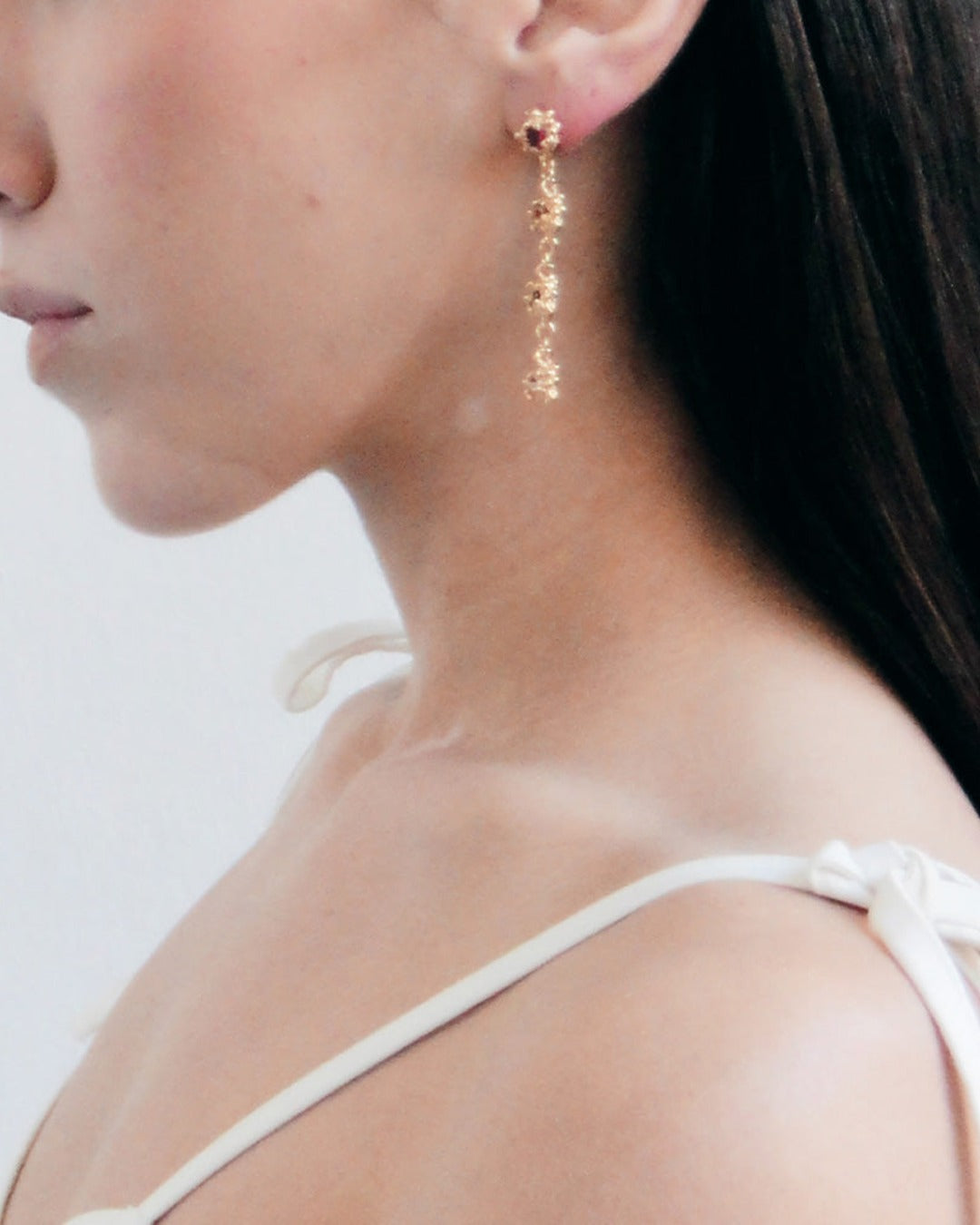 Sofia Rocha - Boucles D'Oreilles Petra Extra Longues - Or & Fuschia
