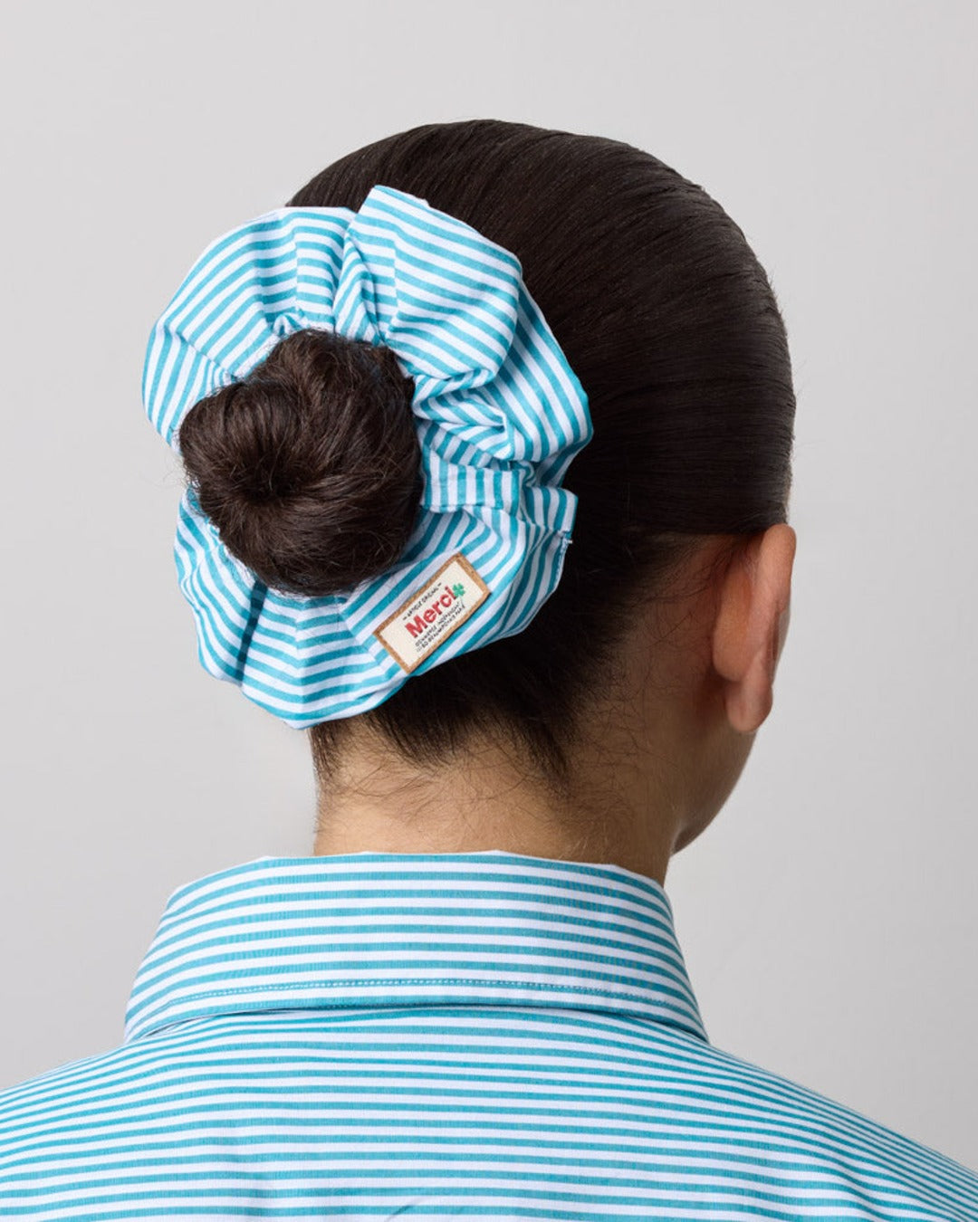 Merci - Scrunchie Scrunchie - Turquoise Stripes